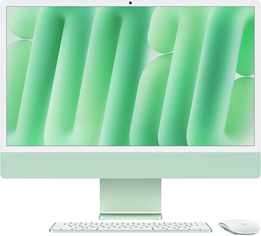 Apple 2024 iMac All-in-One Desktop Computer with M4 chip with 10-core CPU and 10-core GPU: Built for Apple Intelligence, 24-inch Retina Display, 16GB Unified Memory, 256GB SSD Storage; Green